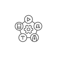 Content Management Line Icon