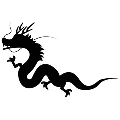 龍のシルエット　イラスト　シンプル　かっこいい