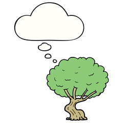 cartoon tree and thought bubble