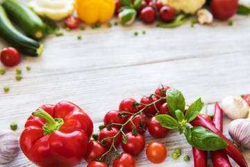 different raw vegetables