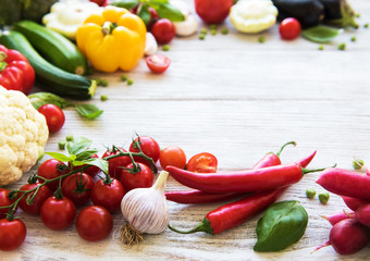 Different raw vegetables