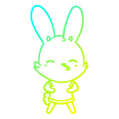 cold gradient line drawing curious bunny cartoon