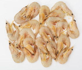 Raw fresh shrimps,prawns background