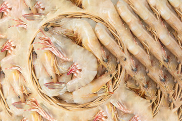 Raw fresh shrimps,prawns background