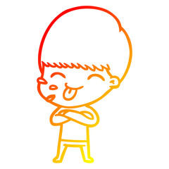 warm gradient line drawing cartoon rude man
