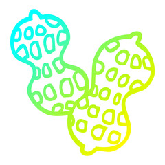 cold gradient line drawing cartoon peanut