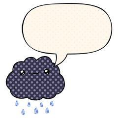 cartoon cloud and speech bubble in comic book style