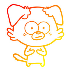 warm gradient line drawing nervous dog cartoon