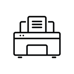 Black line icon for printer 