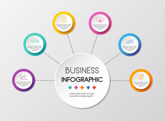 Circle infograph design with 6 steps. Vector