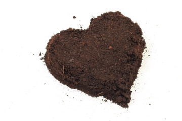 pile of soil isolated on white background - Image .