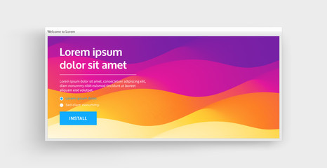 Website or mobile app landing page. Abstract background with dynamic effect. Modern pattern. Vector illustration for design.