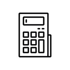 Black line icon for calculator 