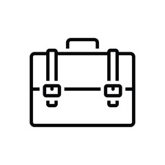 Black line icon for briefcase