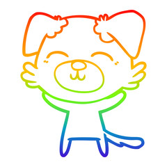 Obraz premium rainbow gradient line drawing cartoon dog
