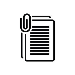 Black line icon for document