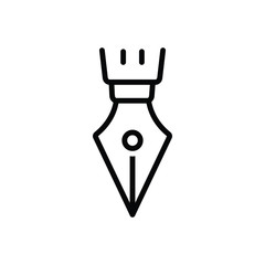 Black line icon for fountain pen