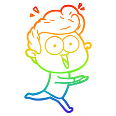 Obraz premium rainbow gradient line drawing cartoon staring man