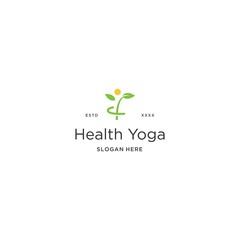 Health Yoga logo vector illustration