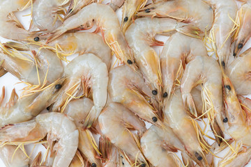 Raw fresh shrimps,prawns background