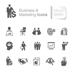 Business & marketing related icons. Success, target, building.