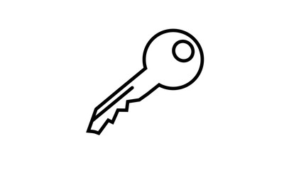Key thin line icon for access and security