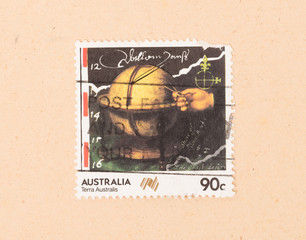 AUSTRALIA - CIRCA 1990: A stamp printed in Australia shows Terra Australis, circa 1990