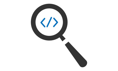 Code review icon in linear style for development and software concepts