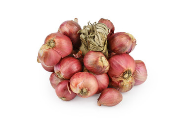 group of shallots isolated on white background with clipping path