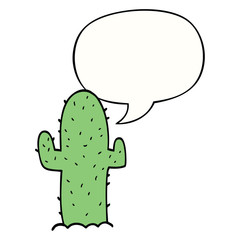 cartoon cactus and speech bubble