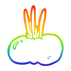 rainbow gradient line drawing cartoon vegetable