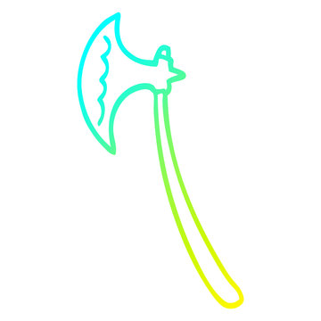 recommend clip art: cold gradient line drawing cartoon medieval axe