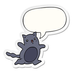 cartoon cat and speech bubble sticker