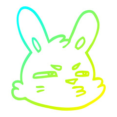 cold gradient line drawing cartoon moody rabbit