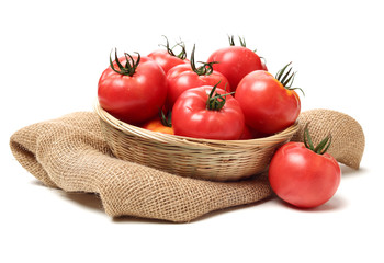 fresh tomato isolated on white background