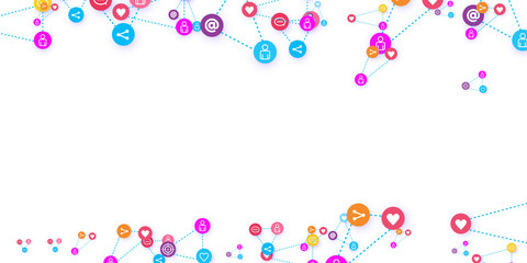 Social media marketing, Communication concept.