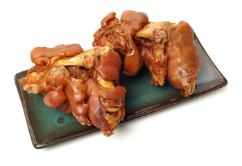 Sauce trotters on white background.