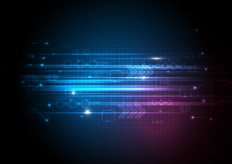 Blue Pink Light Speed Technology Background