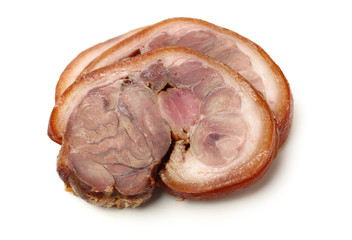 cooked pork (leg) isolated on white background
