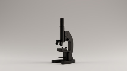 Black Traditional Microscope 3d illustration 3d render