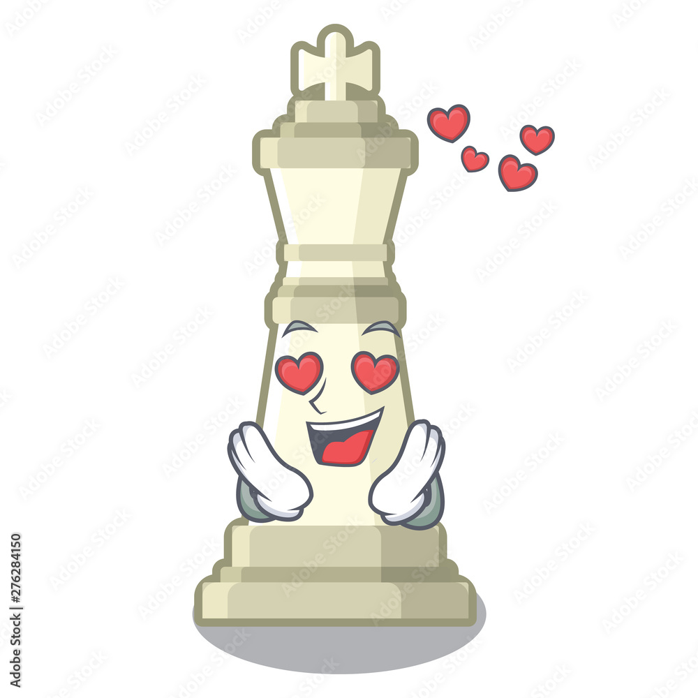 Wall mural in love king chess above wooden cartoon table