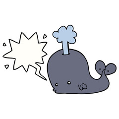 cartoon whale and speech bubble