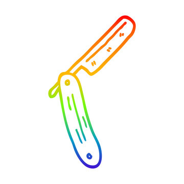 recommend clip art: rainbow gradient line drawing cartoon old style razor