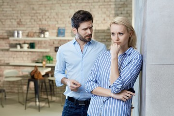 Young couple having relationship difficulties
