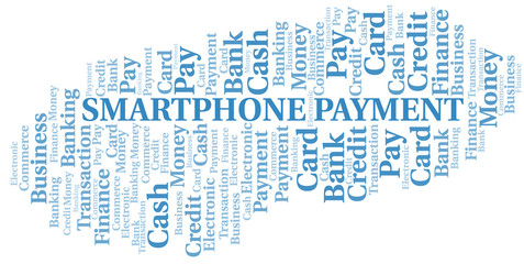 Obraz premium Smartphone Payment word cloud. Vector made with text only.
