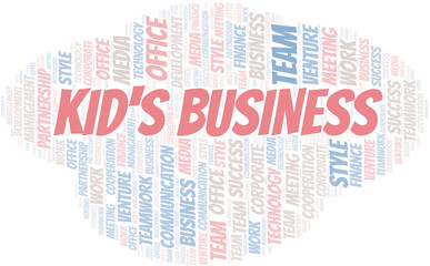 Obraz premium Kid's Business word cloud. Collage made with text only.