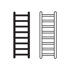 black and white ladder icon- vector illustration