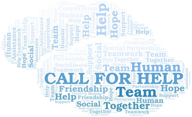 Obraz premium Call For Help word cloud. Vector made with text only.