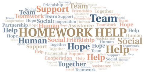Obraz premium Homework Help word cloud. Vector made with text only.