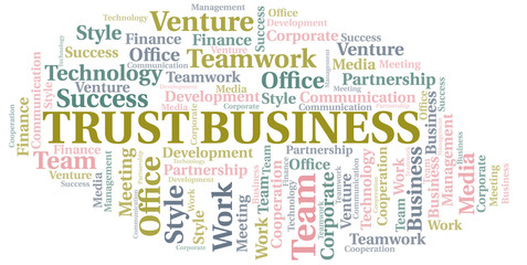 Fototapeta premium Trust Business word cloud. Collage made with text only.
